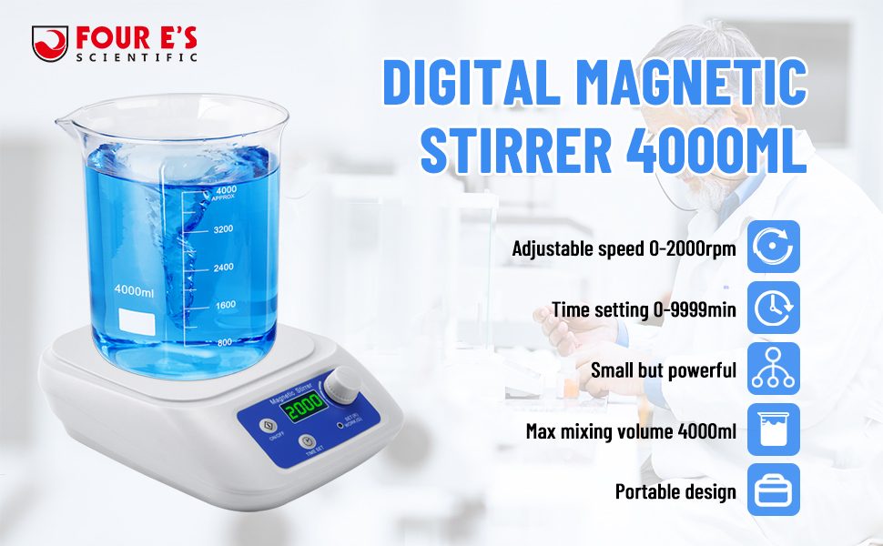 digital magnetic stirrer with adjustable speed