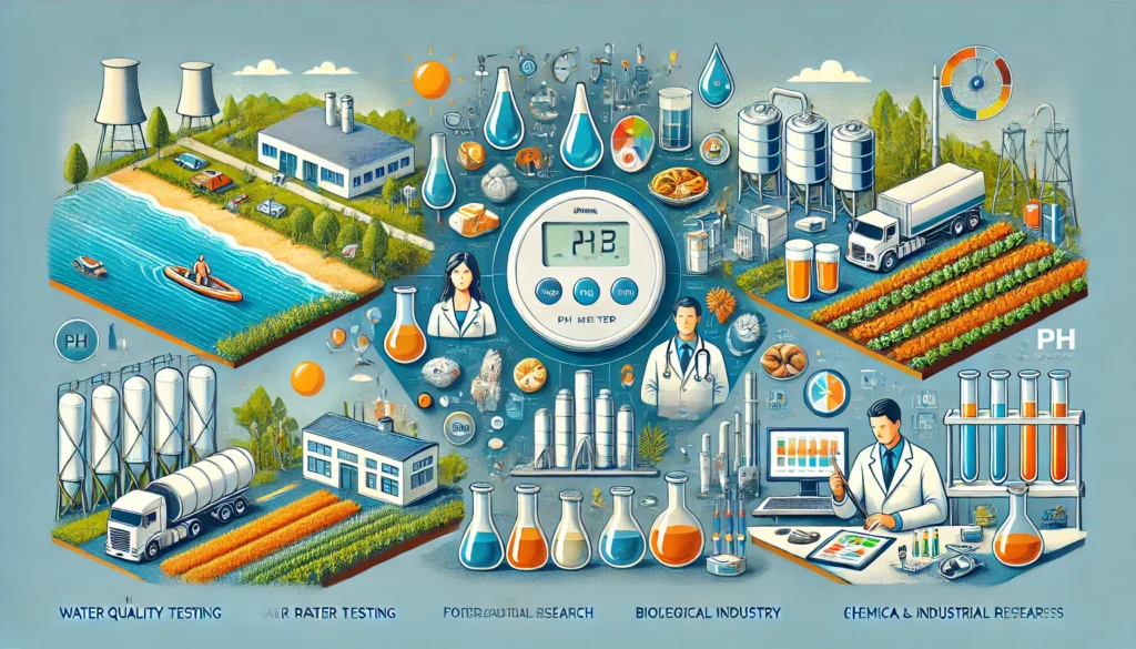 pH meter usage visual representation